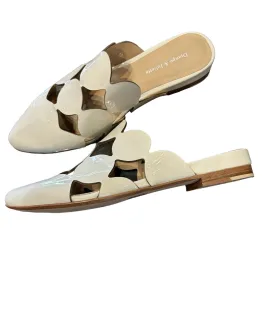 IVORY CUTOUT LEATHER MULE