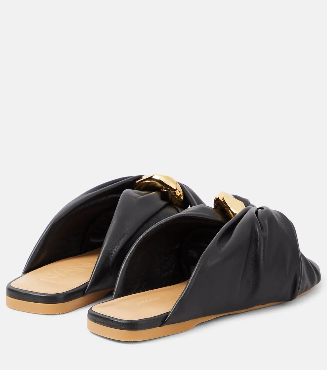 Jw Anderson Corner Leather Slippers, Black