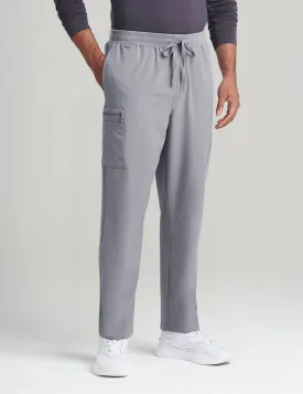 Mens 7-Pocket Straight Leg Scrub Pants - Stone Gray