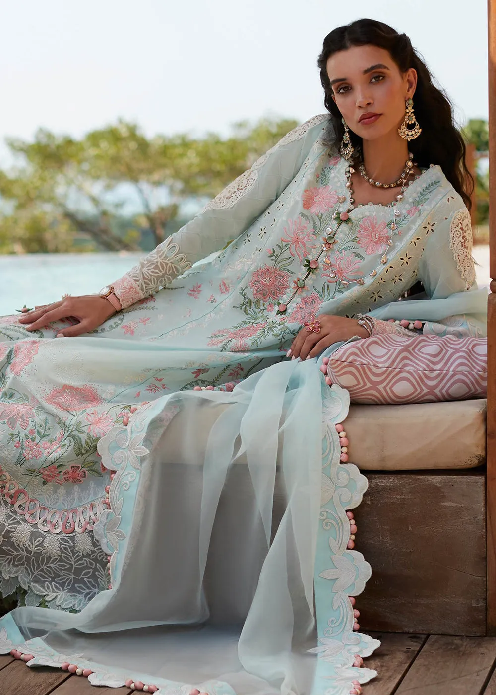 Sky Blue Lawn Suit - Elan - Luxury Lawn '23 - ZIVA-EL23-03A