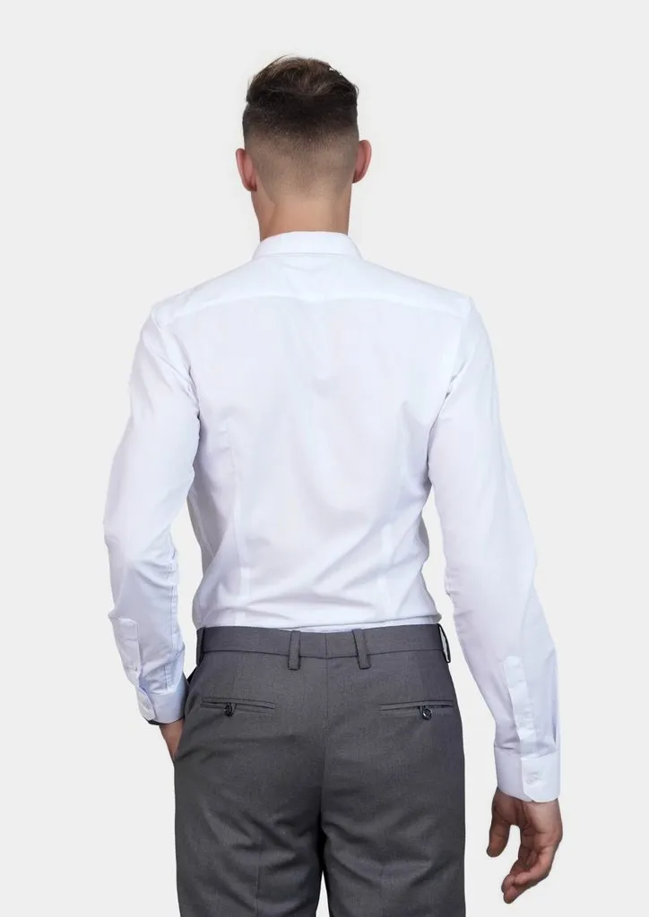 White Egyptian Cotton Broadcloth Shirt - English Party