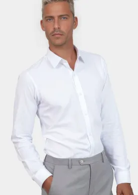 White Egyptian Cotton Broadcloth Shirt - English Party